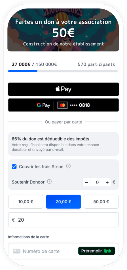 Page de paiement Donoor